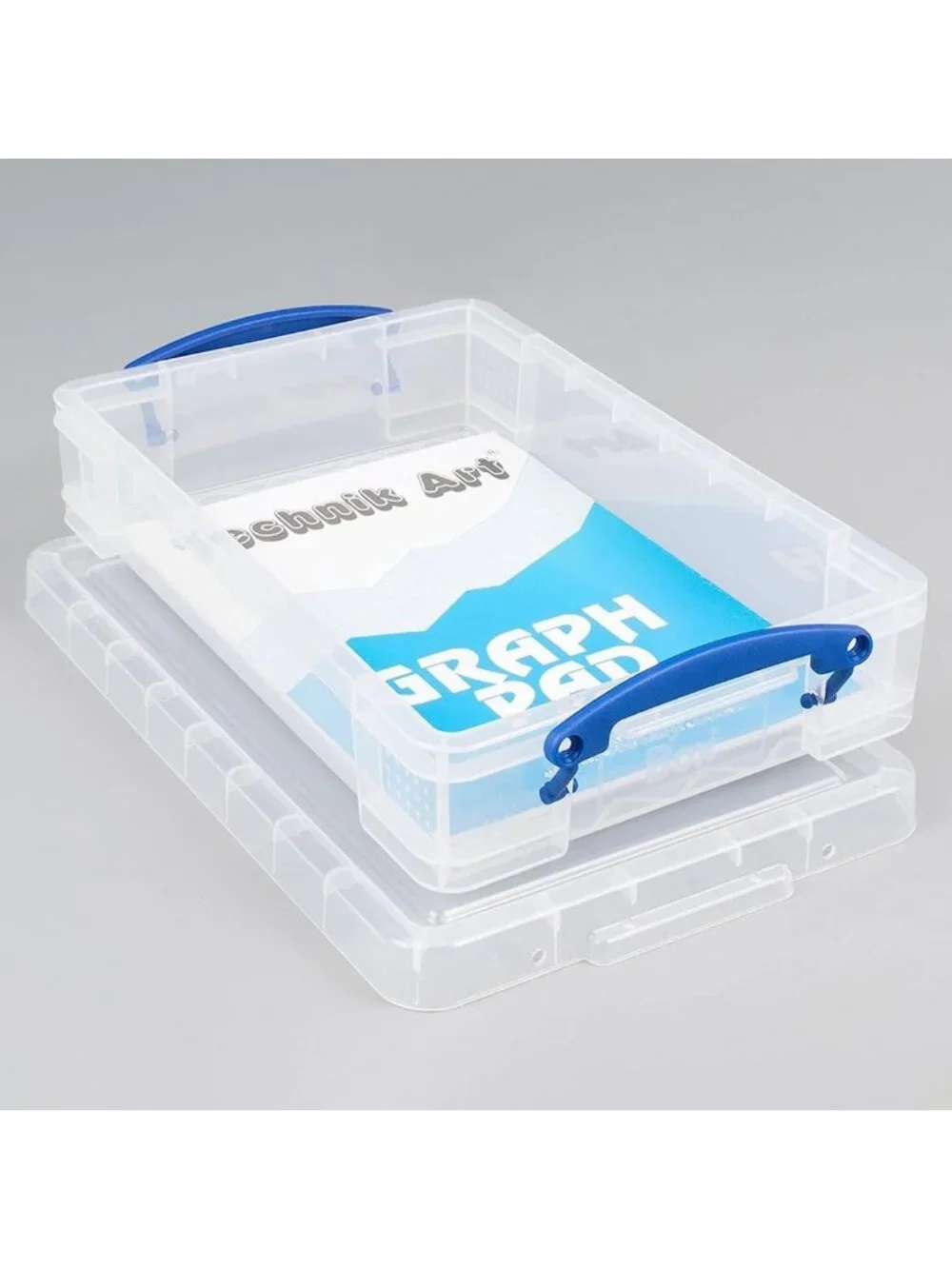 Clear Plastic Storage Boxes with Snap Lid & Clip Lock Handles - 4 Liter, 10 Pack